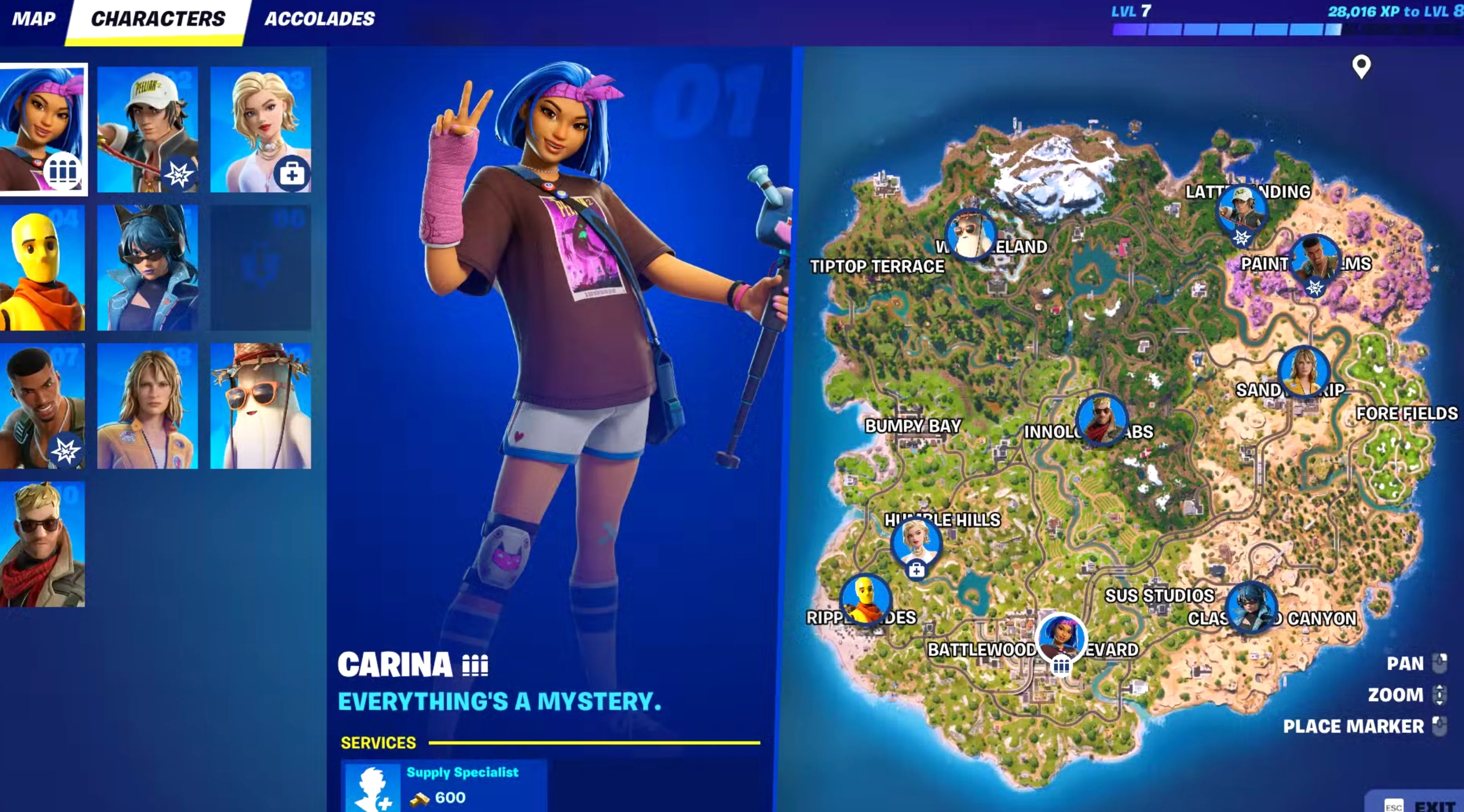 character locations fortnite cheapter 7 season 1
